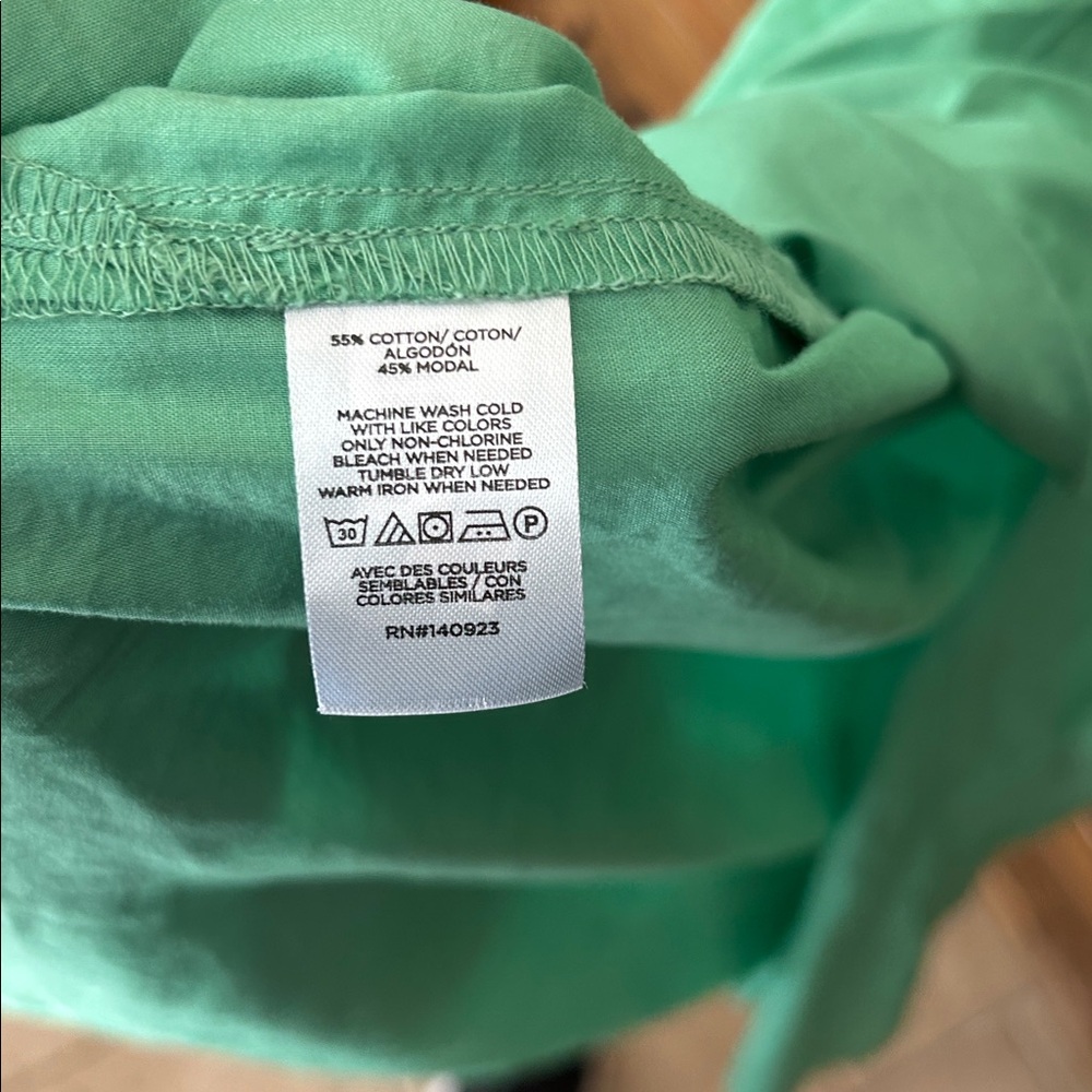 Loft Cotton Button Down shirt dress Showgirl Mint Sea Green casual coastal Small - Picture 4 of 5